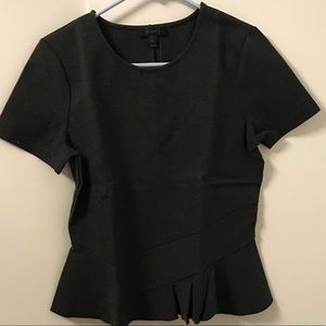 J.Crew Dark Gray Peplum Top